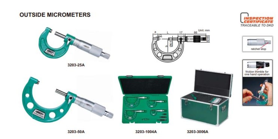 FRONT OUTSIDE MICROMETERS
